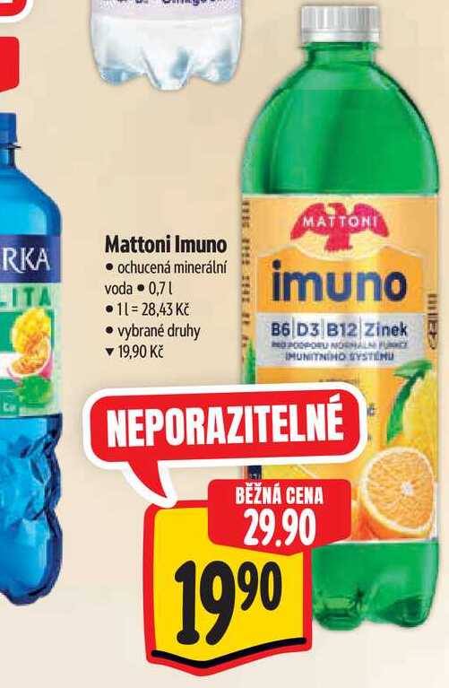  Mattoni Imuno ochucená minerální voda 0,71 
