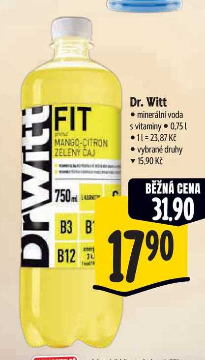   Dr. Witt  minerální voda s vitaminy  0,75 l