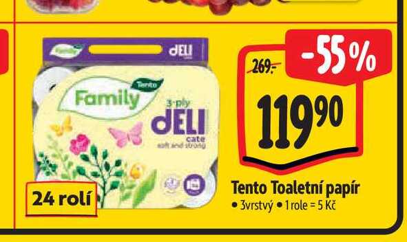  Tento Toaletní papír 3vrstvý 24 rolí