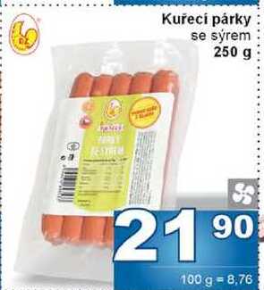 Kuřecí párky se sýrem 250 g