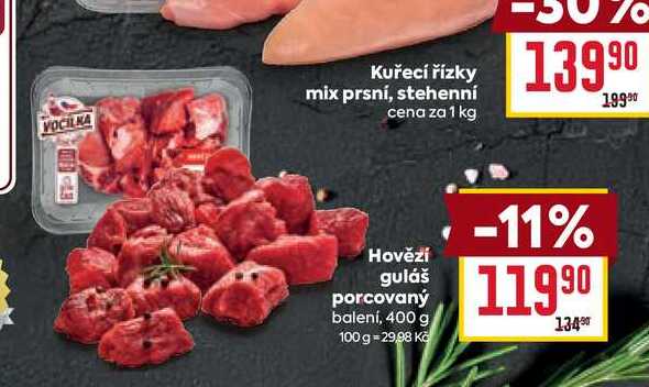 Hovězí guláš porcovaný balení, 400 g 