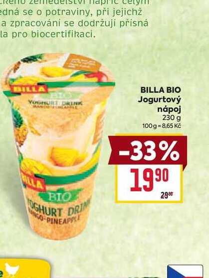 BILLA BIO Jogurtový nápoj 230 g