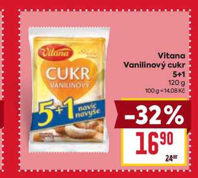 Vitana Vanilinový cukr 5+1 120 g v akci