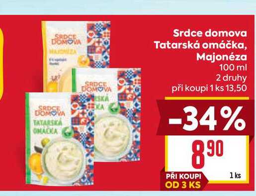 Srdce domova Tatarská omáčka, Majonéza 100 ml