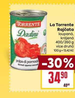 La Torrente Rajčata loupaná, krájená 400/260 g 