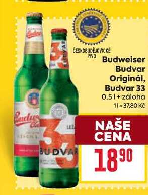 Budweiser Budvar Originál, Budvar 33 0,5l