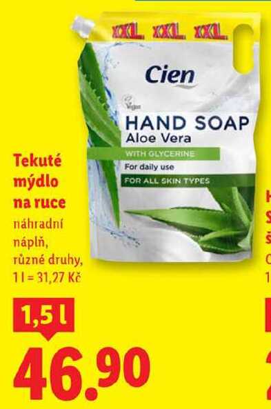 Tekuté mýdlo na ruce, 1,5 l