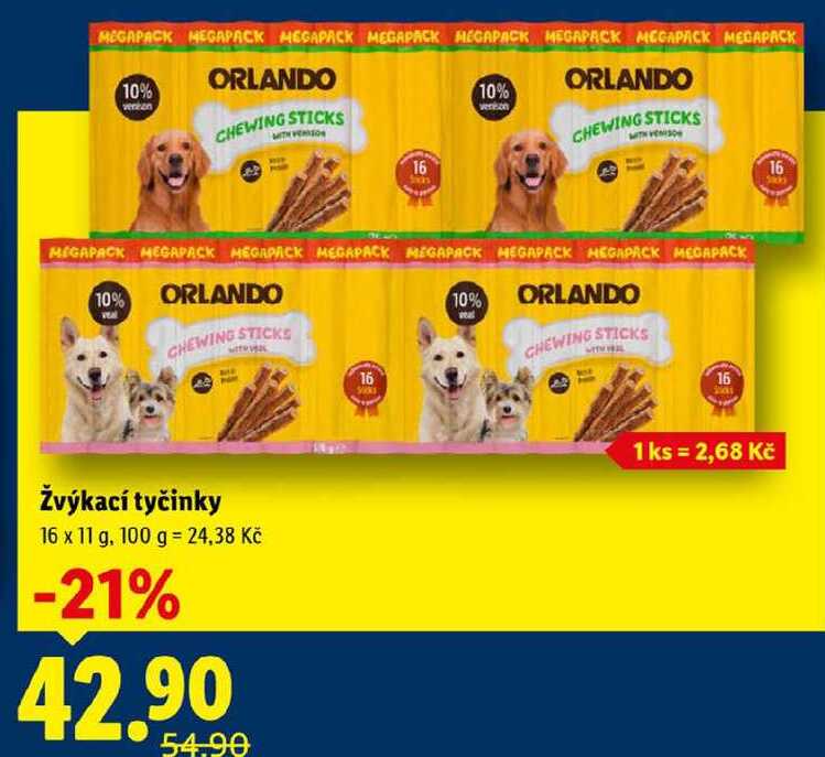 Žvýkací tyčinky, 16x 11 g