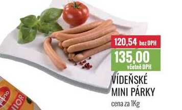 VÍDEŇSKÉ MINI PÁRKY cena za 1Kg 