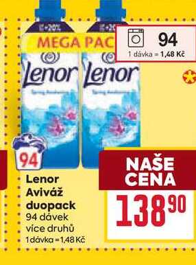 Lenor Aviváž duopack 94 dávek