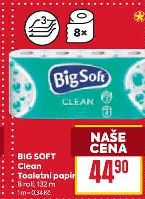 BIG SOFT Clean Toaletní papír 8 rolí