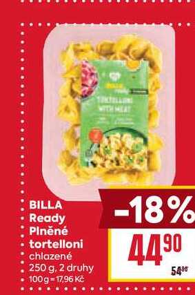 BILLA Ready Plněné tortelloni chlazené 250 g