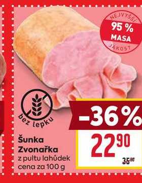 Šunka Zvonařka z pultu lahůdek cena za 100 g