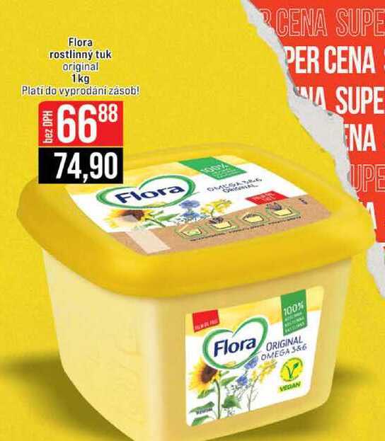 Flora rostlinný tuk original 1kg  v akci