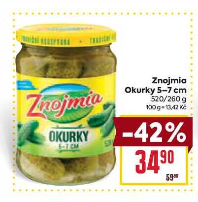 Znojmia Okurky 5-7 cm 520/260 g