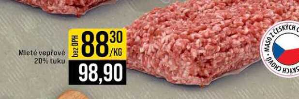 Mleté vepřové 20% tuku 1kg