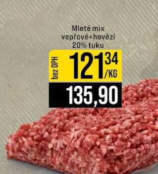 Mleté mix vepřové+hovězí 20% tuku 1kg