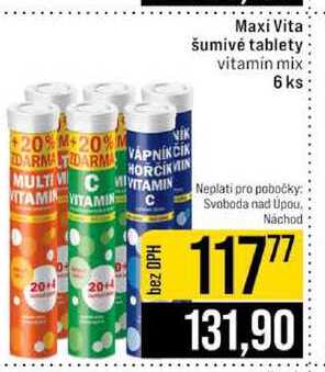 Maxi Vita šumivé tablety vitamin mix 6 ks