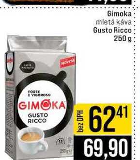 Gimoka mletá káva Gusto Ricco 250 g v akci