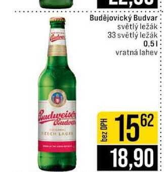 Budějovický Budvar světlý ležák 33 světlý ležák 0,5l