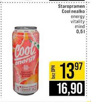 Staropramen Cool nealko energy vitality mind 0,5l