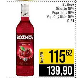 Božkov Griotte 18% Peprmint 19% Vaječný likér 15% 0,5l