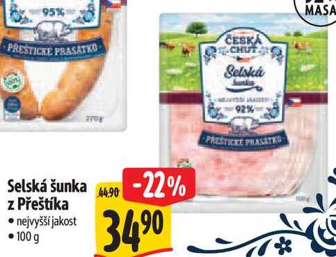 Selská šunka z Přeštíka, 100 g