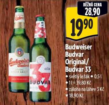 Budweiser Budvar 33, 0,5 l
