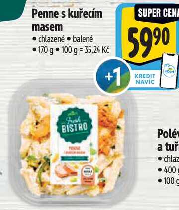 Penne s kuřecím masem, 170 g