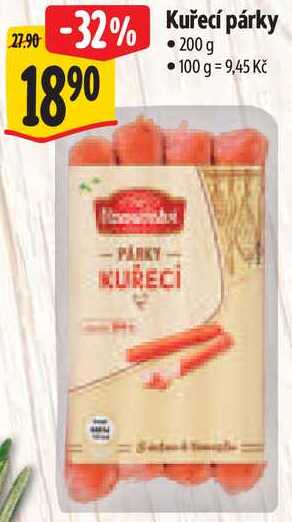 Kuřecí párky, 200 g 