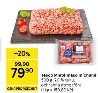 Tesco Mleté maso míchané, 500 g, 20 % tuku