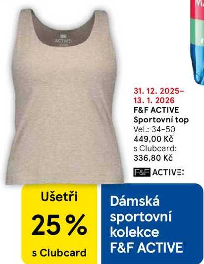 F&F ACTIVE Sportovní top Vel.: 34-50