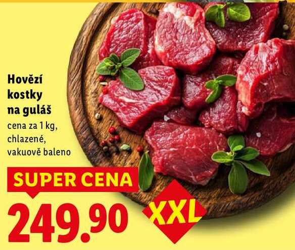 Hovězí kostky na guláš, cena za 1 kg