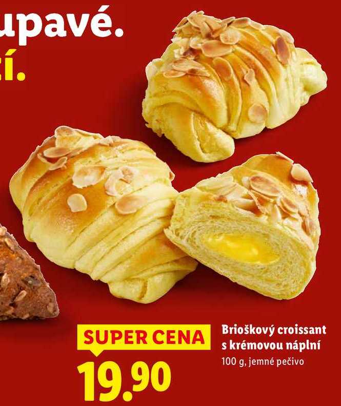 Brioškový croissant s krémovou náplní, 100 g