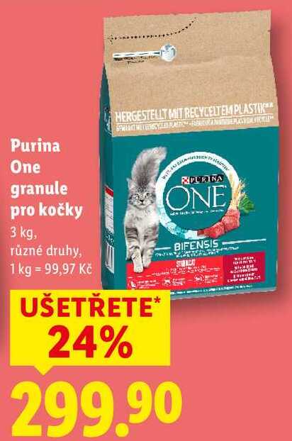 Purina One granule pro kočky, 3 kg