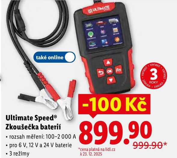 Ultimate Speed Zkoušečka baterií 