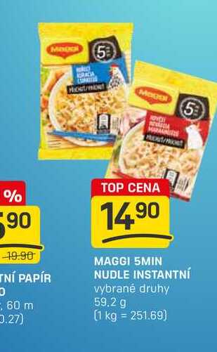 MAGGI 5MIN NUDLE INSTANTNÍ vybrané druhy 59.2 g