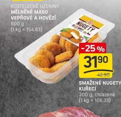 SMAŽENÉ NUGETY KUŘECÍ 300 g, chlazené