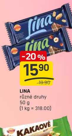 LINA  různé druhy 50 g