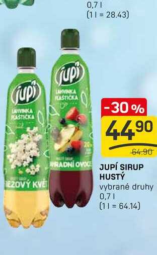 JUPÍ SIRUP HUSTÝ vybrané druhy 0,7l