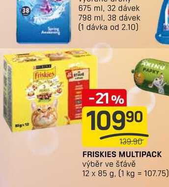 FRISKIES MULTIPACK výběr ve šťávě 12 x 85 g