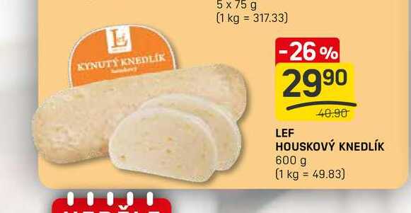 LEF HOUSKOVÝ KNEDLÍK 600 g 