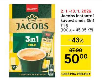 Jacobs Instantní kávová směs 3in1, 111 g 