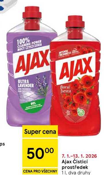 Ajax Čisticí prostředek, 1 l, dva druhy