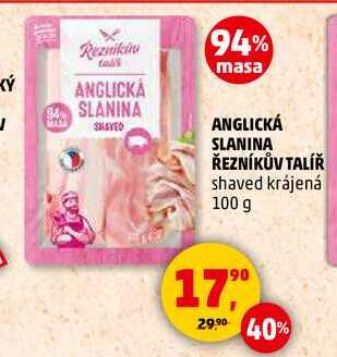 ANGLICKÁ SLANINA ŘEZNÍKŮV TALÍŘ, 100 g