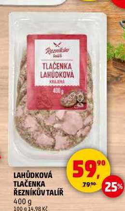 LAHŮDKOVÁ TLAČENKA ŘEZNÍKŮV TALÍŘ, 400 g