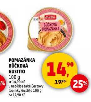 POMAZÁNKA BŮČKOVÁ GUSTITO, 100 g