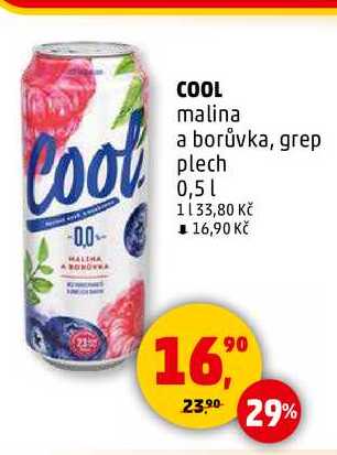 COOL malina a borůvka plech, 0,5 l