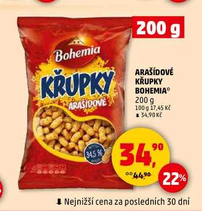 ARAŠÍDOVÉ KŘUPKY BOHEMIA, 200 g