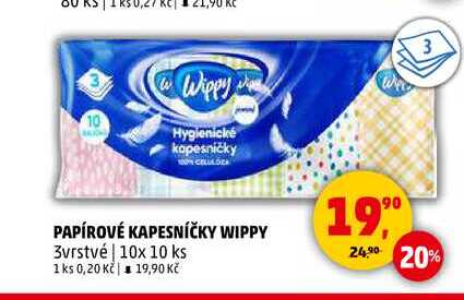 PAPÍROVÉ KAPESNÍČKY WIPPY 3vrstvé, 10x 10 ks 